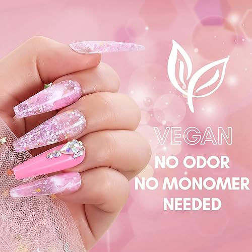 Miniatura 4 de Makartt Gel de extensión de uñas con purpurina de polietileno 17fl oz gel de uñas de primavera gel de uñas de arcoíris gel de extensión para uñas