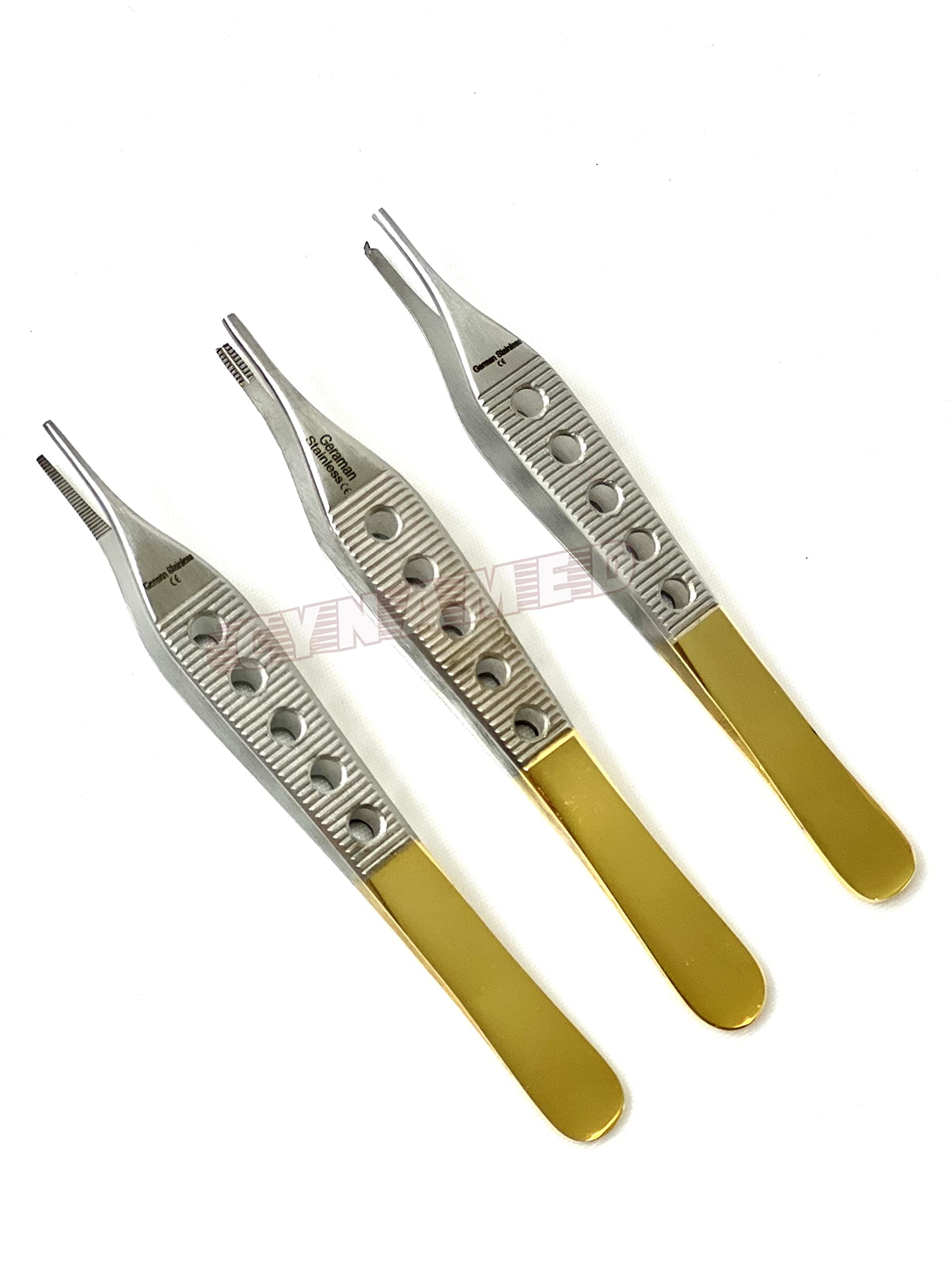 Set of 3 Premium German ADSON Tissue 1X2 Teeth + Dressing Serrated +ADSON Brown 4.75
