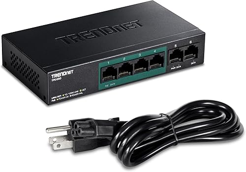 Miniatura 9 de TRENDnet - Conmutador de red Fast Ethernet PoE de 6 puertos, TPE-S50, 4 puertos Fast Ethernet PoE+, 2 puertos Fast Ethernet, con presupuesto de 60 W