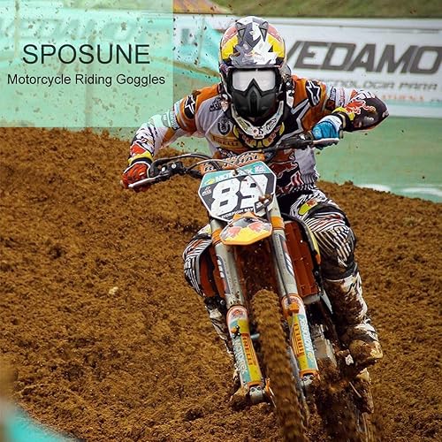 Miniatura 2 de SPOSUNE Gafas de motocicleta desmontables, para motocross, ATV, motocross, paintball, antiarañazos, UV400, para hombres y mujeres