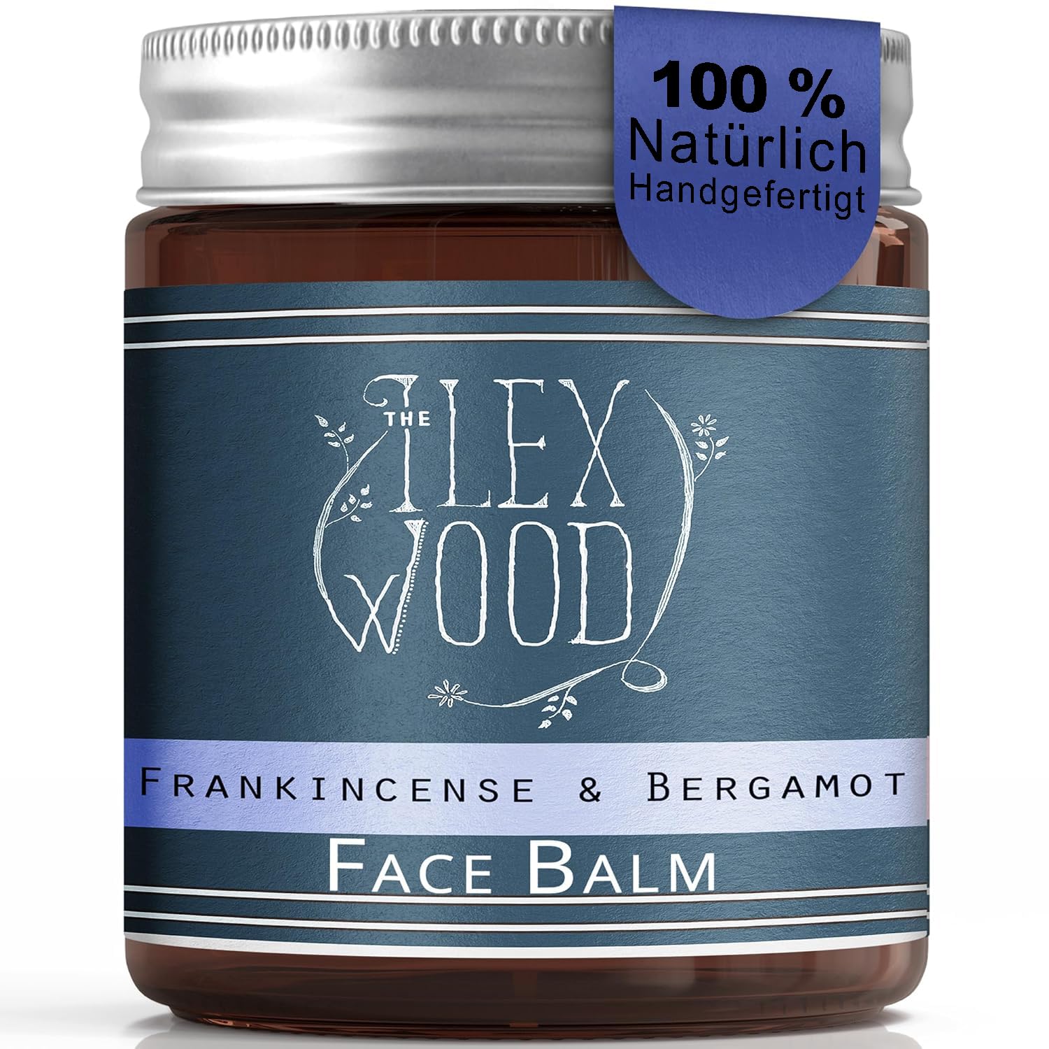 The Ilex Wood - Weihrauch- und Bergamotte-Gesichtsbalsam - 100% natürlich, vegan, feuchtigkeitsspendend, Anti-Aging, tierversuchsfrei, palmölfrei, plastikfrei, handgefertigt - 60 ml