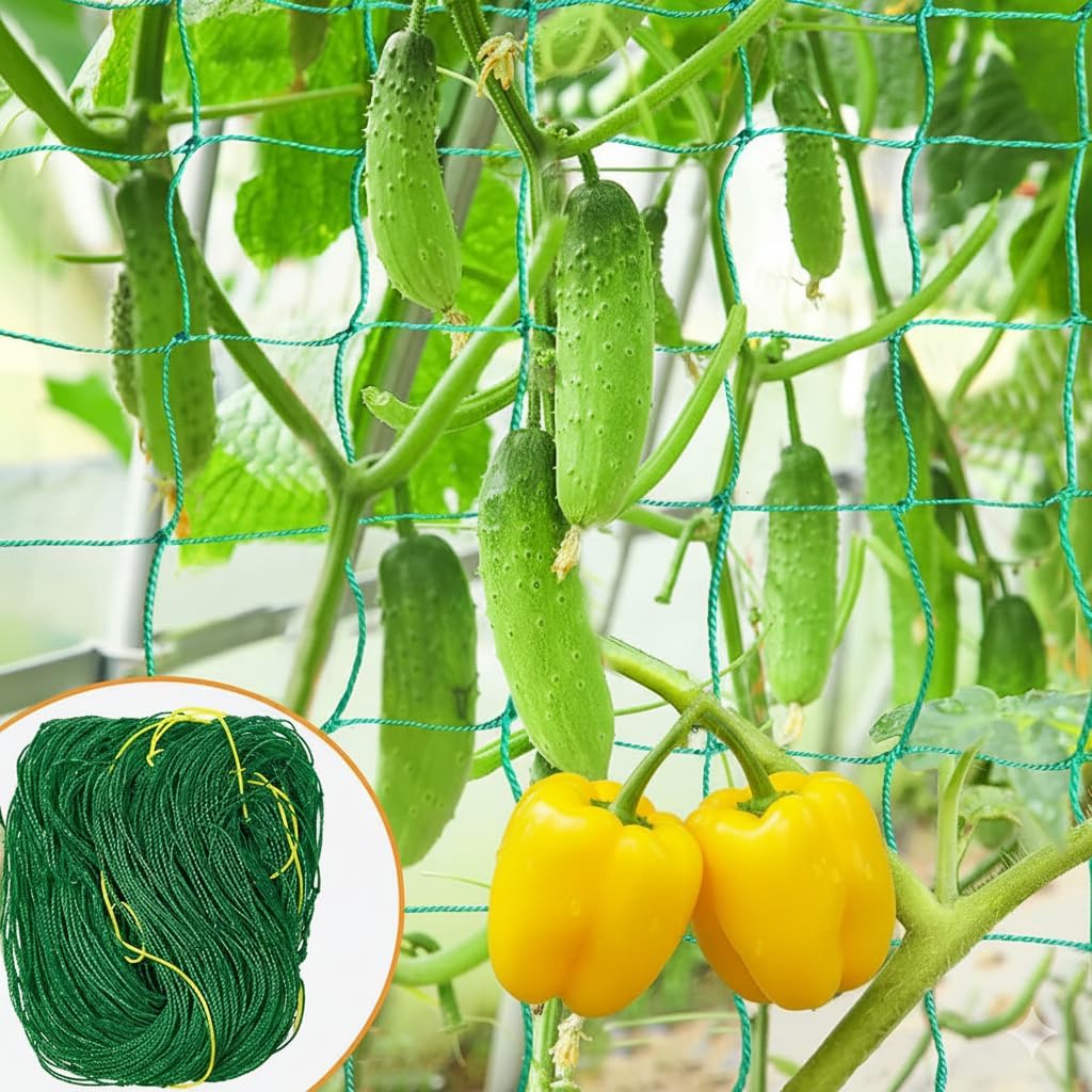 Vahi Plant Support Netting |Heavy-Duty Nylon Garden Plant Netting | Garden Netting with Square Mesh for Climbing Plants, Vegetables, Fruits, and Flowers | (3FT x 6FT) | Pack of 3 | Blue-image-40