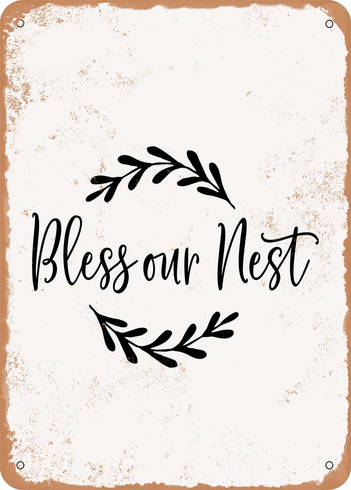 Miaomansenstore Metal Sign - Bless Our Nest - 8 - Vintage Rusty Look Home Decor