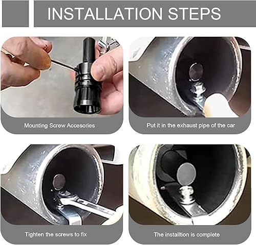 Miniatura 4 de Pack-2 Simulador de silbato de sonido turbo, silenciador de escape de aluminio con sonido turbo de sonido, 4.05 x 2.32 pulgadas, silbato de tubo de