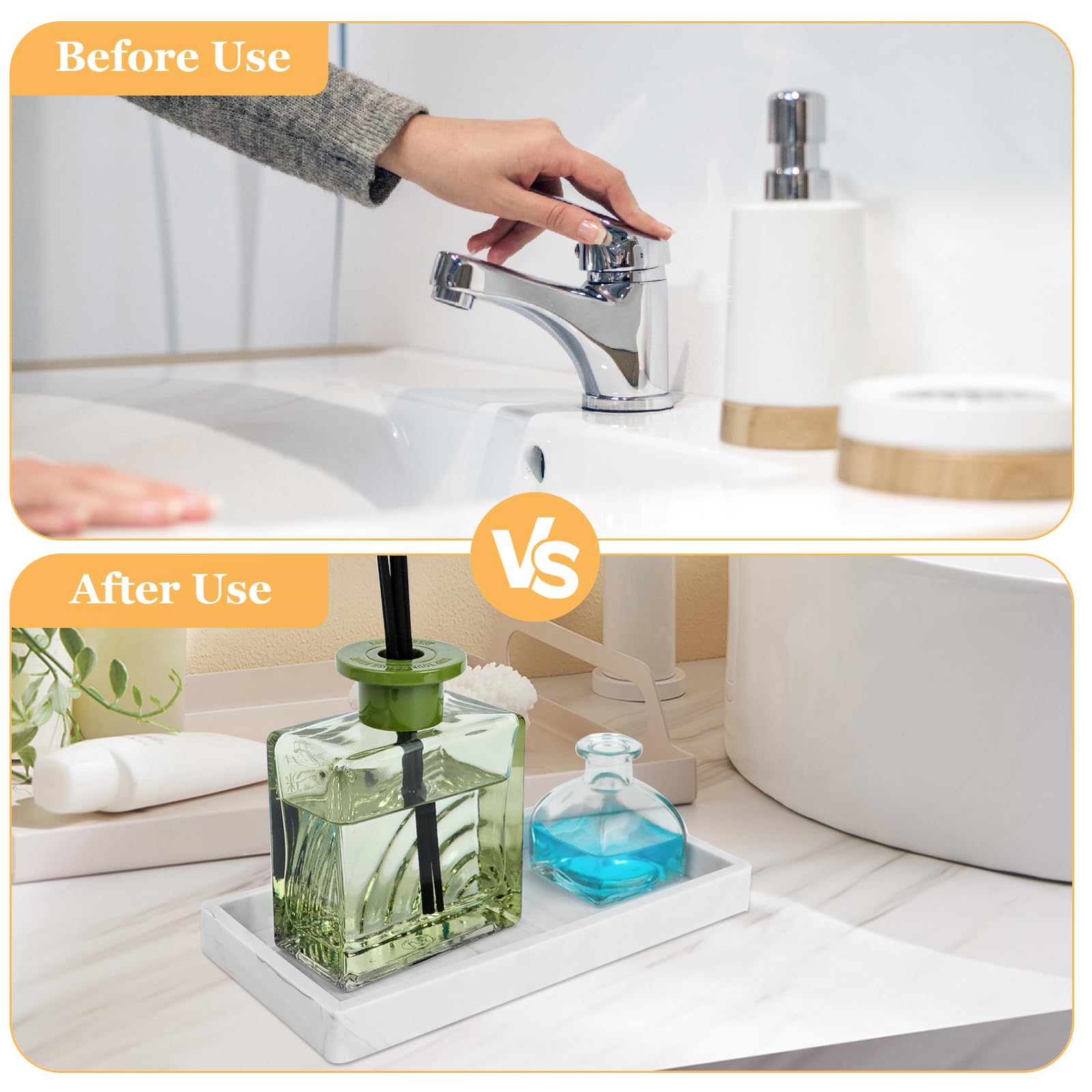 2 Vassoi Portaoggetti Da Bagno In Resina - 20x10cm, Nero, Per Sapone, Candele, Profumi, Gioielli - Foto 13