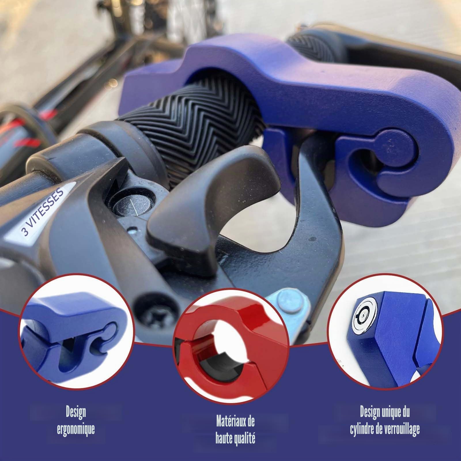 2 pièces Antivol de poignée,Antivol de sécurité pour Guidon,Antivol de Frein,Antivol de Frein de Moto,Antivol de Moto Universel,Antivol de Guidon de Moto,Convient aux Scooters, vélos, Motos