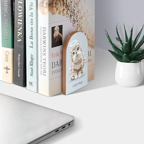 Miniatura 3 de Sujetalibros decorativos de madera para estantes, habitación de los niños, escritorio en casa, oficina, tapones de libros para revistas, libros,