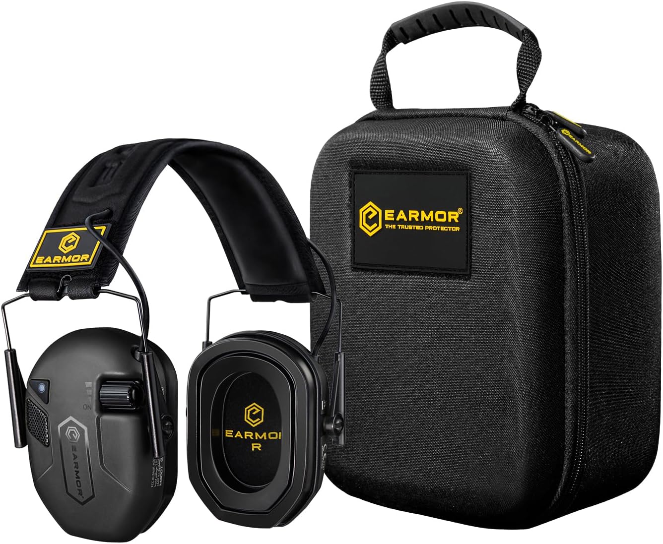 EARMOR M300T Electronic Ear Protection For Shooting Bluetooth 5.4 Noise Cancelling Earmuffs with Gel Ear Pads 29dB SNR and Storage Case for Muffs, Shooting Glasses