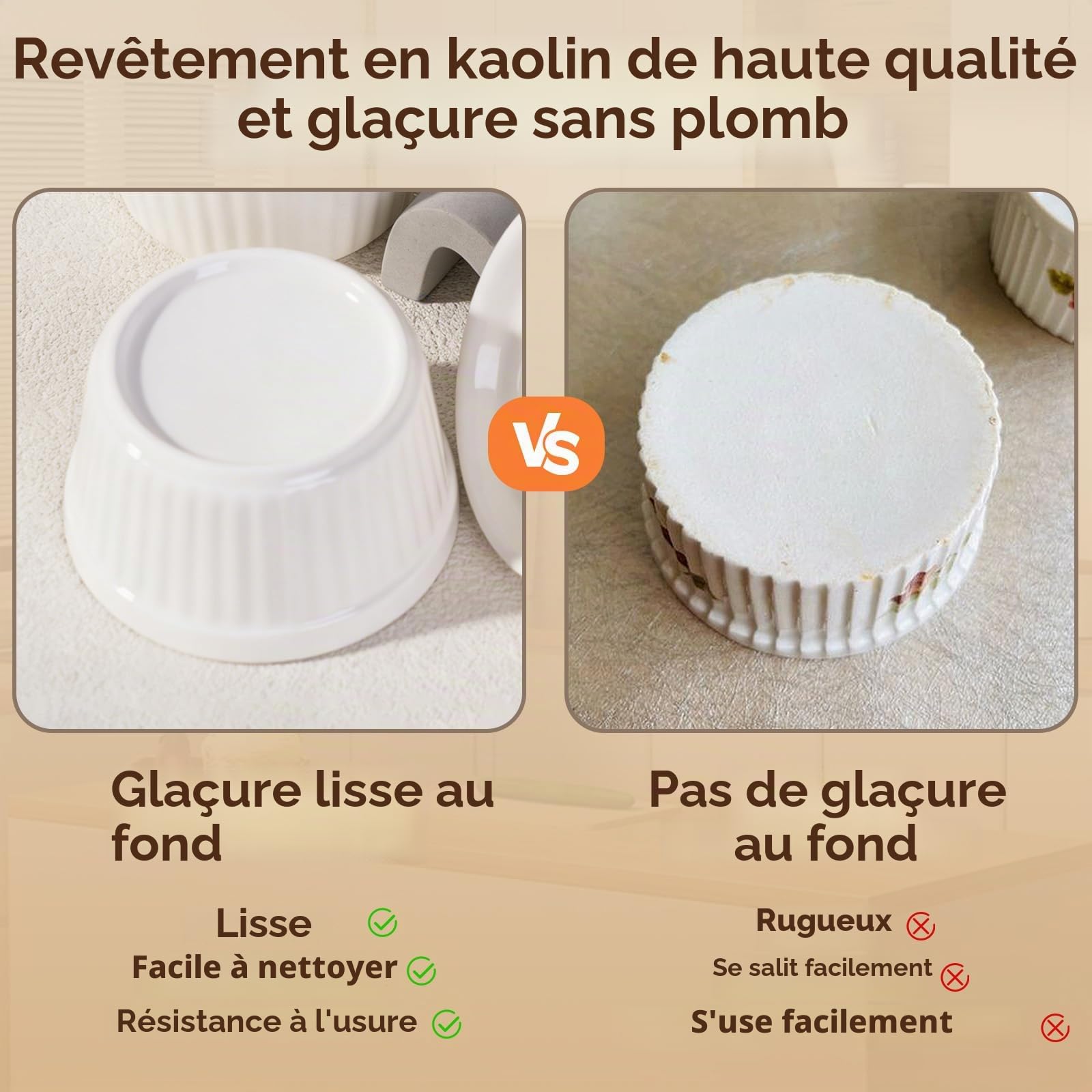 Ramequin Creme Brulee Lot de 6, 200 ml Moules à Soufflé en Porcelaine, Ramequins Individuels pour Pudding, Crème Glacée, Sauce, Ramequin Dessert pour Four et Micro-ondes,9×5.3cm, Blanc