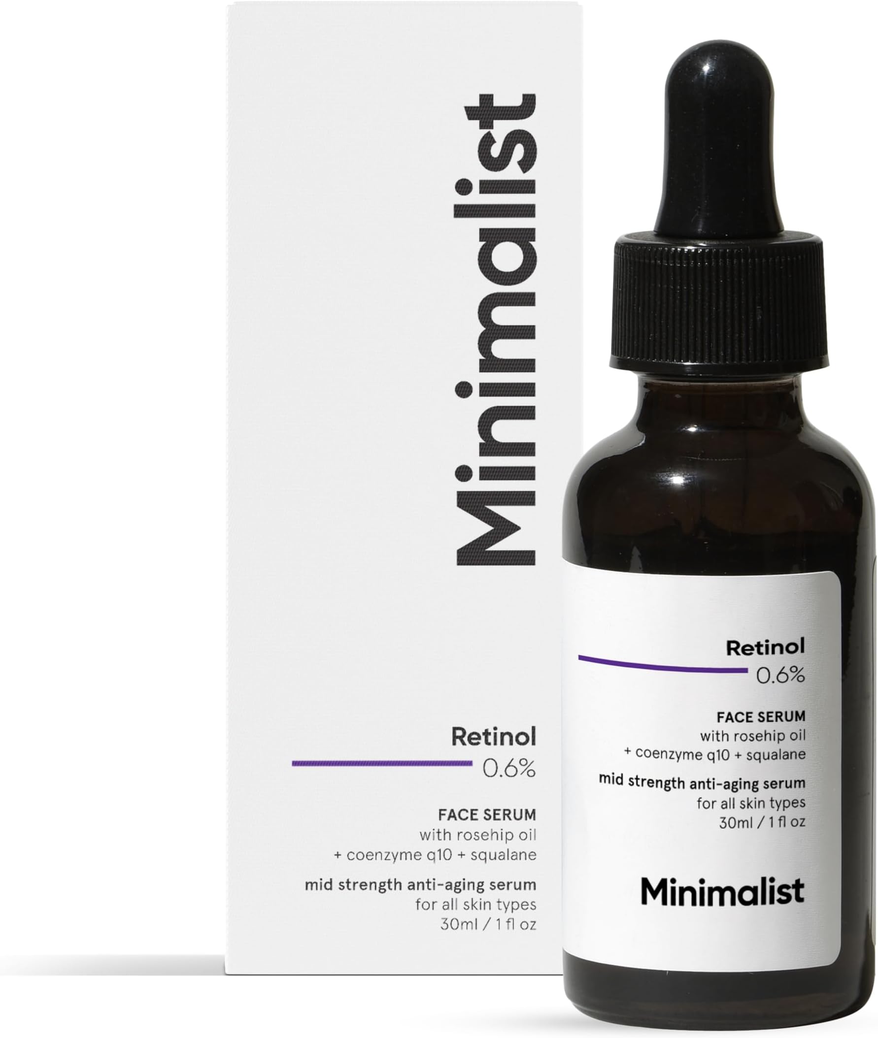 Retinol 0.6% Mid-Strength Anti Aging Face Serum For Unisex, Reduces Fine Lines & Wrinkles, Medium Strength Retinol Formula (Pack Of 1)