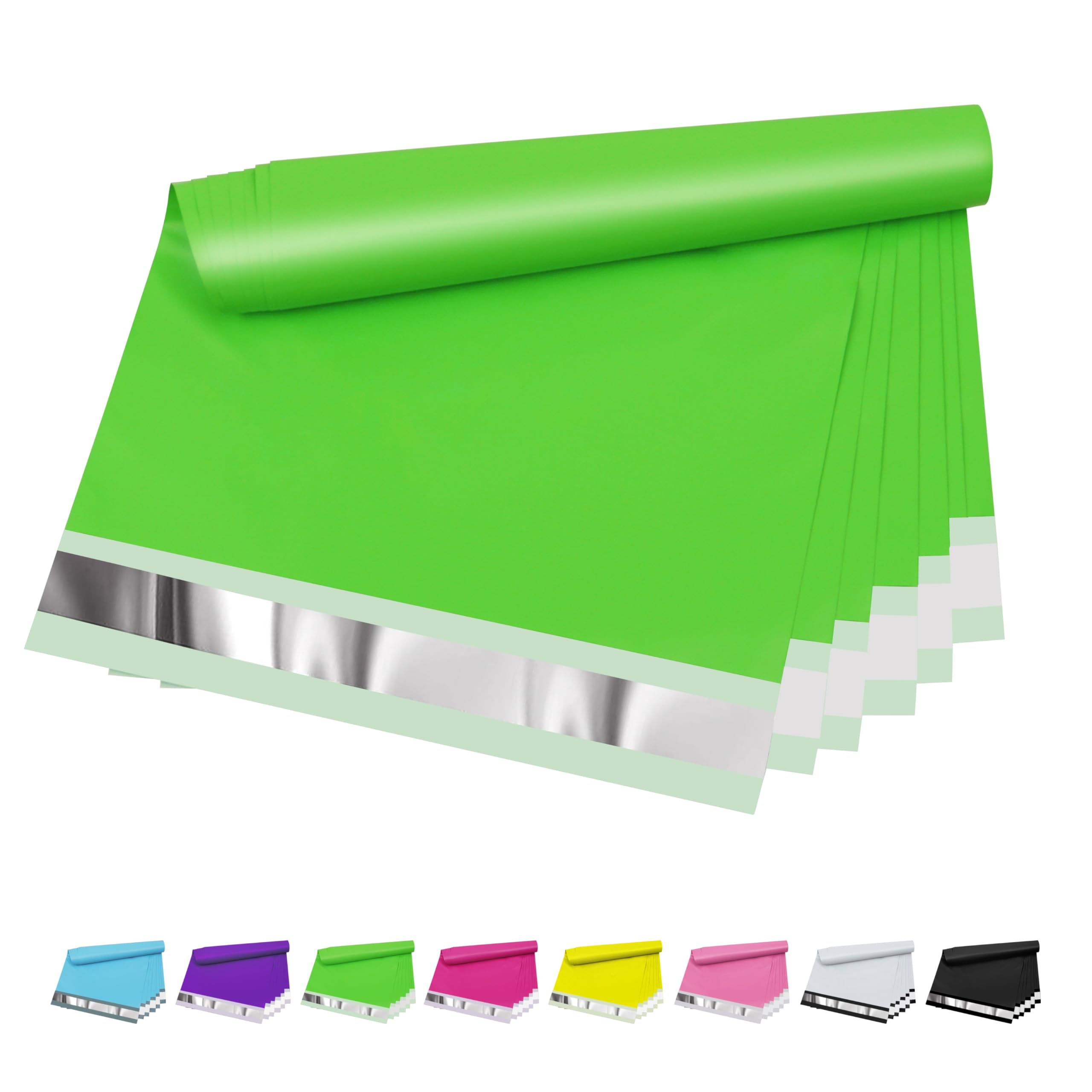 Vapulcio Poly Mailers 12x15.5 Inch 50 Pcs - Waterproof and Tear Resistant Shipping Bags for Small Businesses - Green Packaging Bags with Self-Sealing
