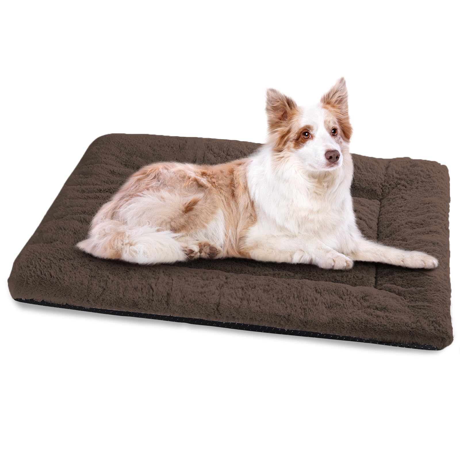 BaoDan Cuccia Cane Interno Taglia Grande, Cuscino Cane con Base Antiscivolo, 106x71 cm Cuscino per Cani Confortevole, Letto per Cani Gatto Lavabile, Pelosa Morbida, Marrone