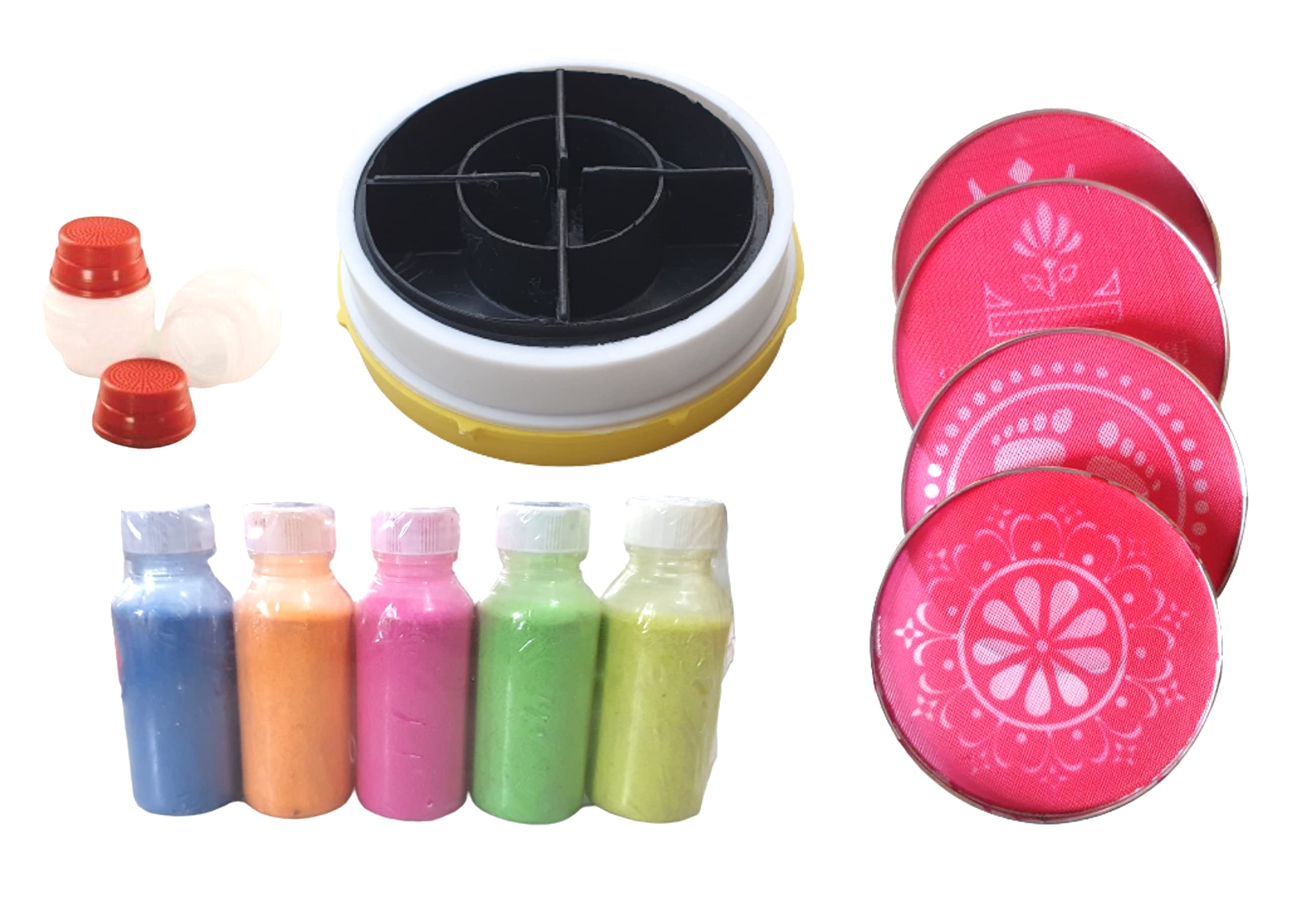 Generic Rangoli Tool kit for Making Unique and Beautiful Rangoli Designs-1 Rangoli Magic Stamp, 4 Rangoli Stencils (4"), 5 Rangoli Colour Bottles, 2 Rangoli Fillers (B09JGJHWC4) Amazon Price History, Amazon Price Tracker
