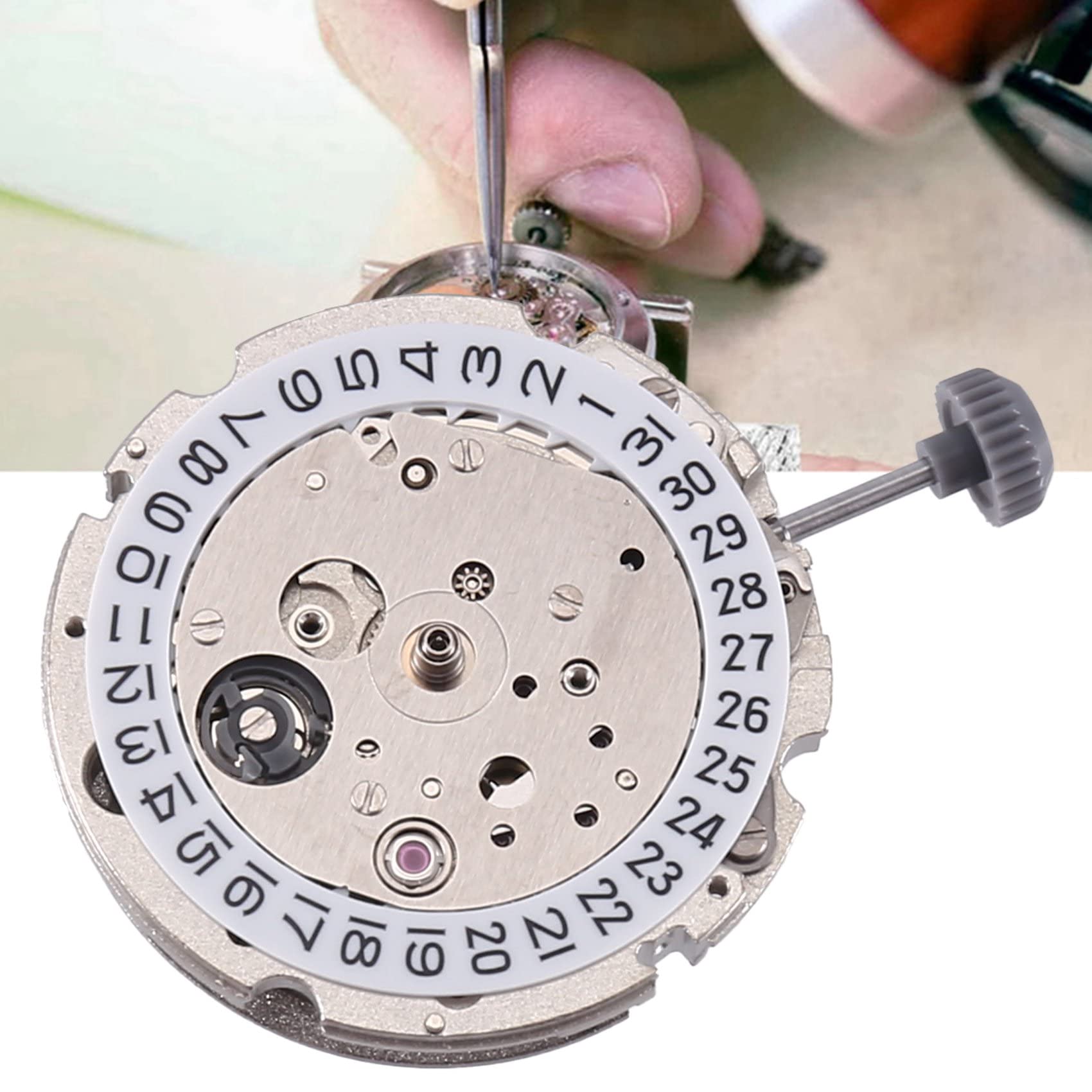1 Stück 21 Schmuck Mechanisches Automatikwerk 3 Stunden hochpräzises Uhrwerk 8215 Metalluhr Silber