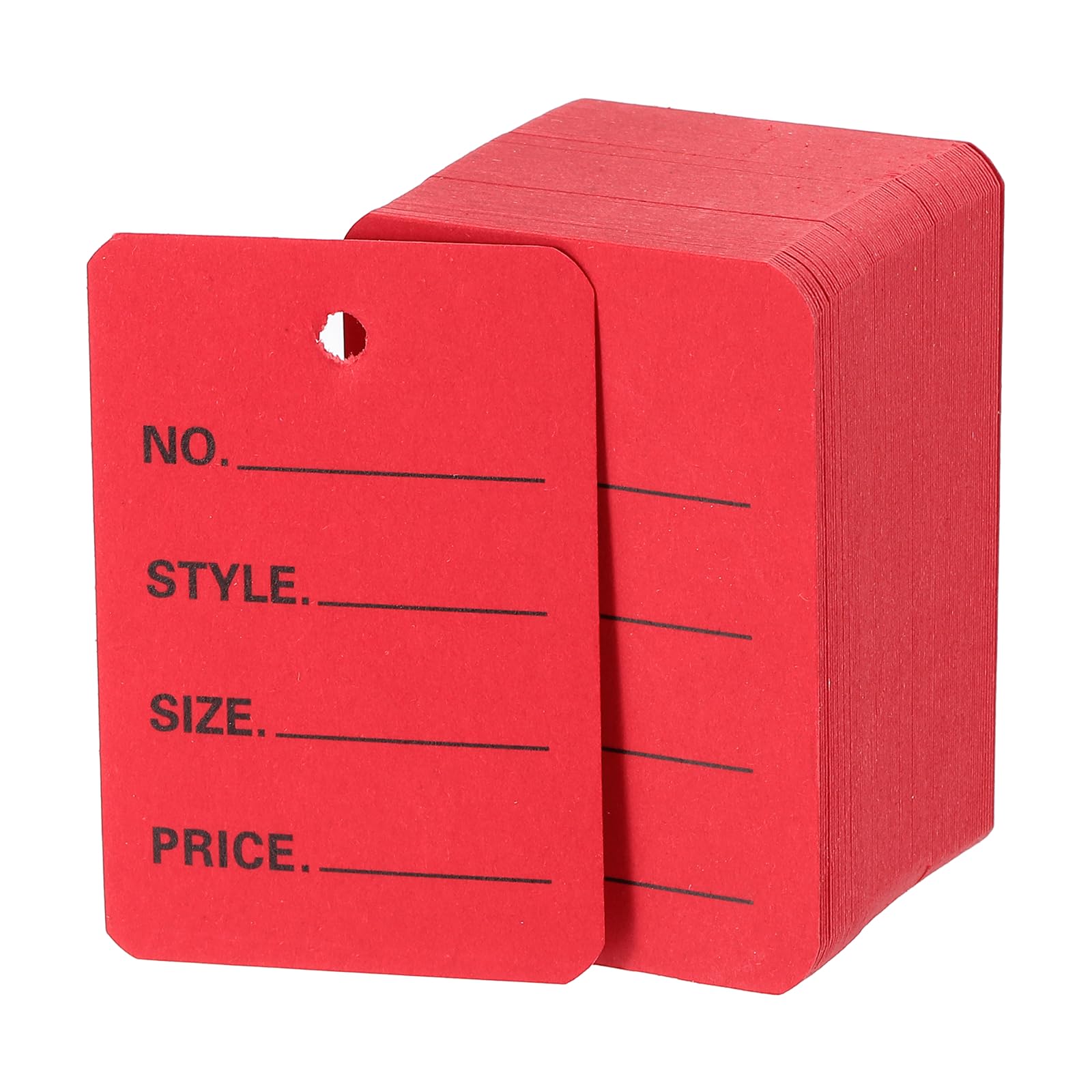 PATIKIL Price Tags, (50 x 35 Mm, Red) (500Pcs) Pre-Printed Label Writable Price Paper Tag Perforated Garment Label Suit for - Pricing/Clothing/Gift/Jewelry