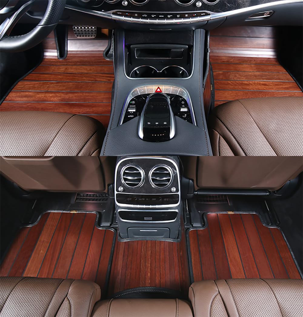 Custom High-End Wooden Car Floor Mats for Maserati Quattroporte, Ghibli, Levante, GranTurismo,Grecale (2004-2025), Full Coverage,Cars, SUVs, Trucks. Anti-Slip, Waterproof