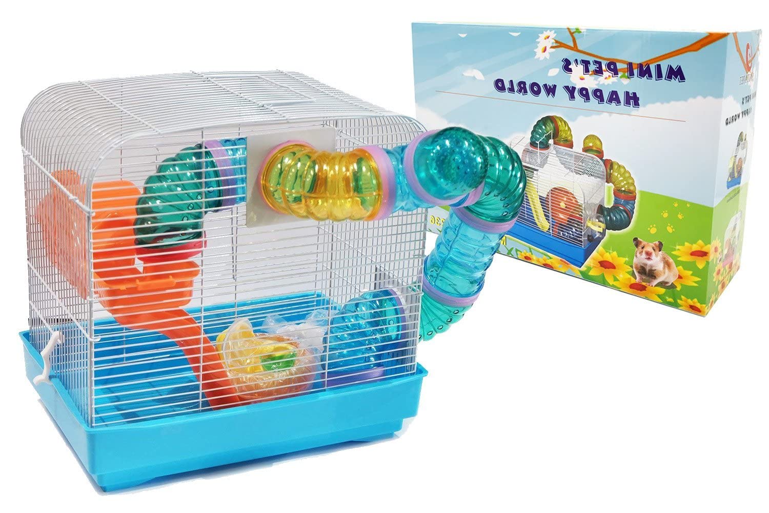 BPS® Jaula para hámster con Rueda y túnel Color será enviada al Azar 32,5 x 23 x 23 cm BPS-1178