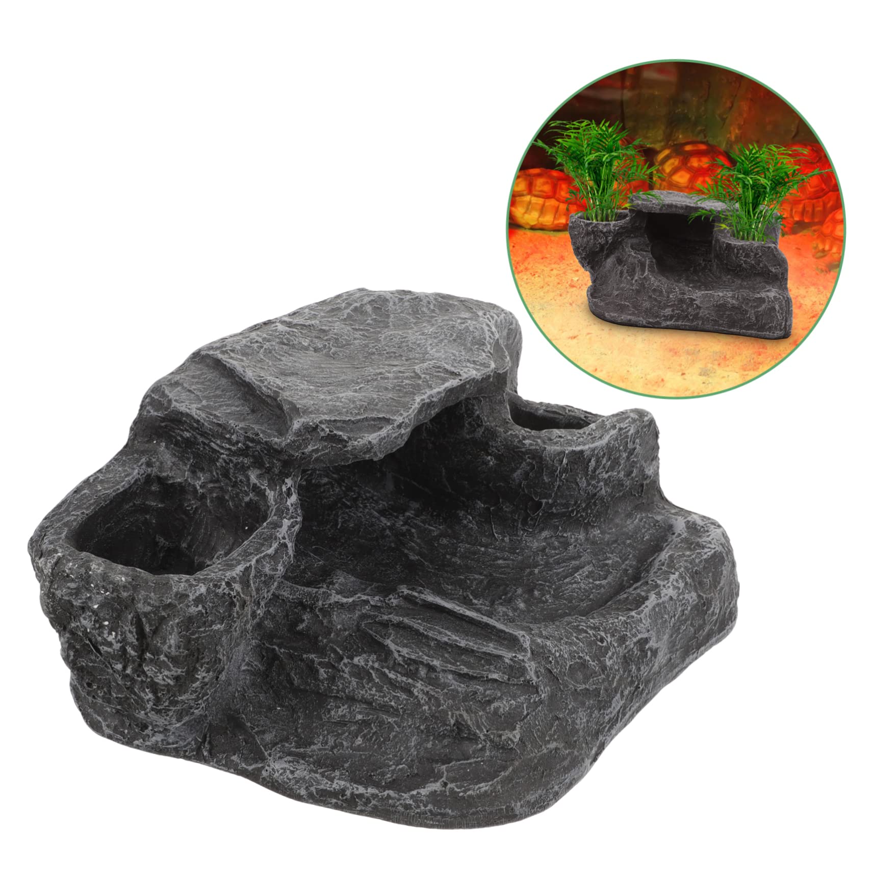 Happyyami Plataforma De Basking para Tortugas De Decorativa Rampas Simuladas para Terrarios y Acuarios para Reptiles como Lagartos y Tortugas Multi-Funcional y Duradera
