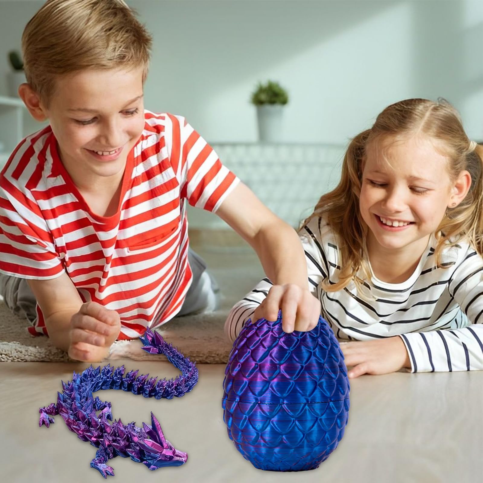 4 Piezas de Dragón Impreso en 3d, Juguete de Móvil de Huevo de, Adecuado para Entusiastas del Dragón Infantil y Coches, Oficinas,Juguetes de Escritorio de Casa