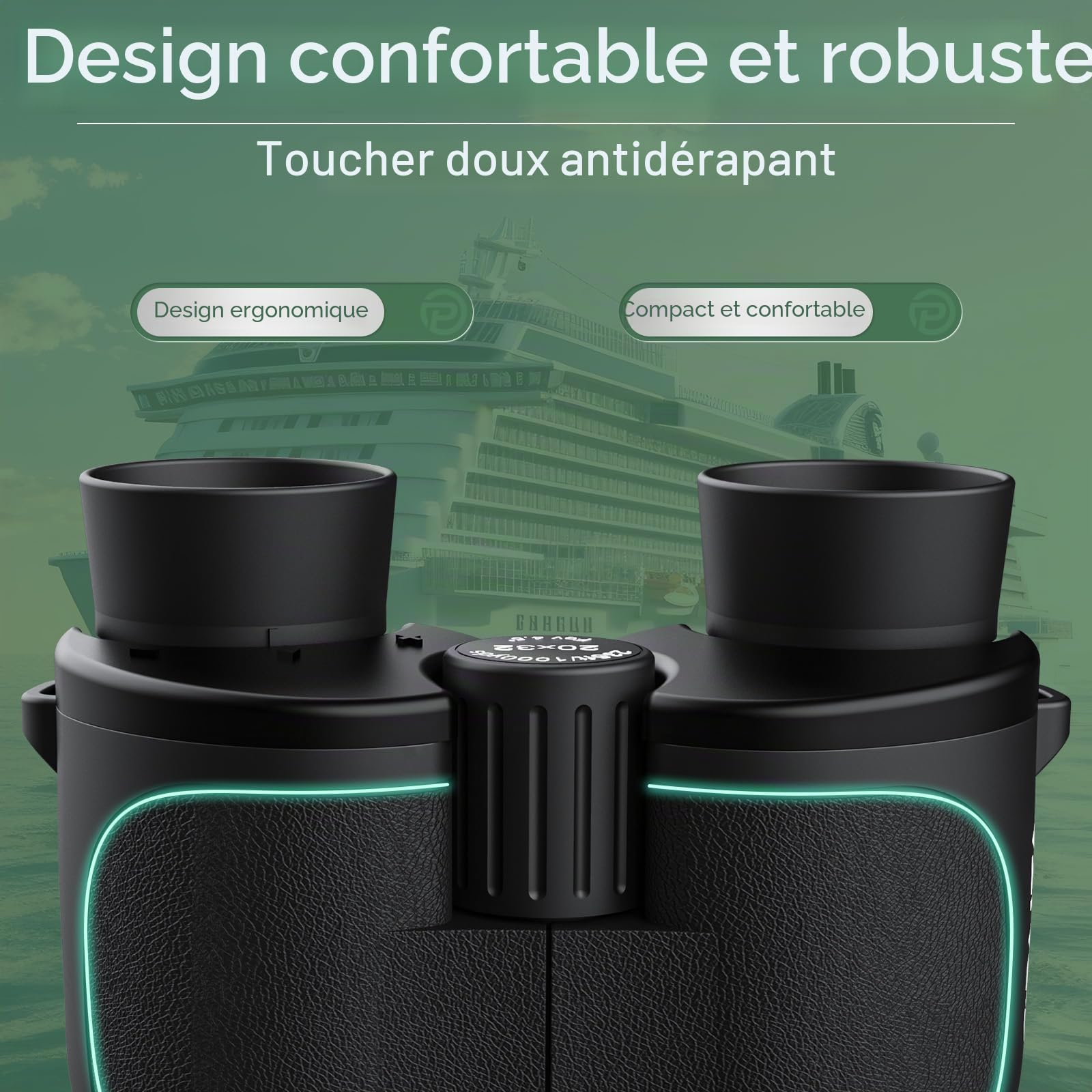 Jumelles 20 x 32 pour Adultes et Enfants Haute Puissance avec Vision Plus Nette - Jumelles compactes avec Vue Confortable - Petites Jumelle Haute Definition pour Obseration des Oiseaux, croisière