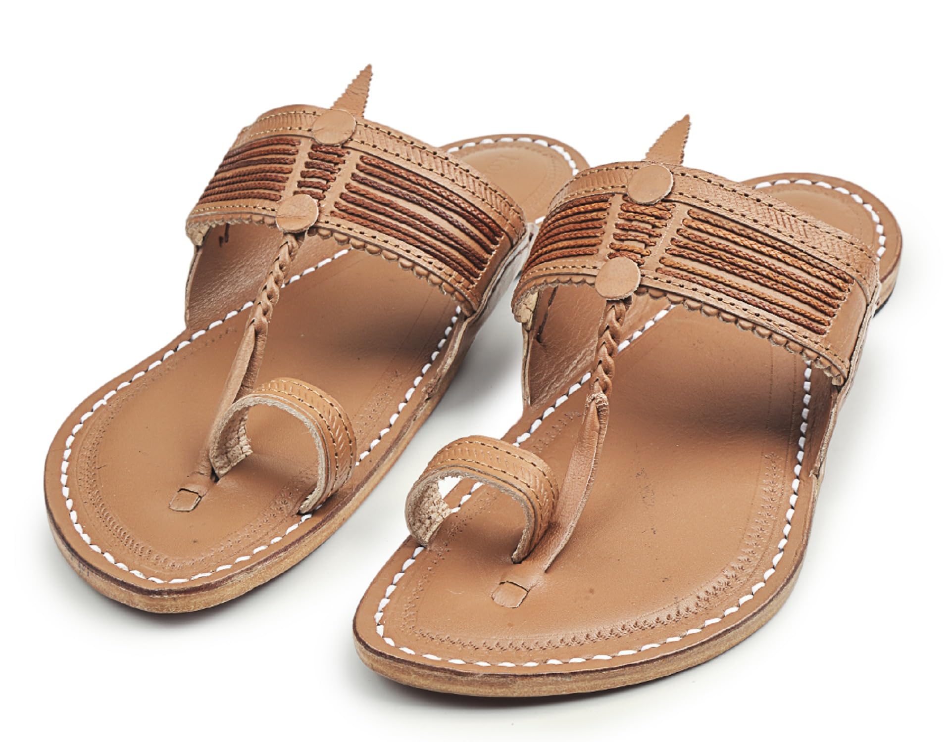 KORAKARI Mens Vintage Kolhapuri Chappal with Seven Braids Tan Leather Handcrafted Sandal Smooth and Comfortable Flip Flops Slipper Anti Slip Design Traditional Footwear (UK-06) (B0BD7TW19D) Amazon Price History, Amazon Price Tracker