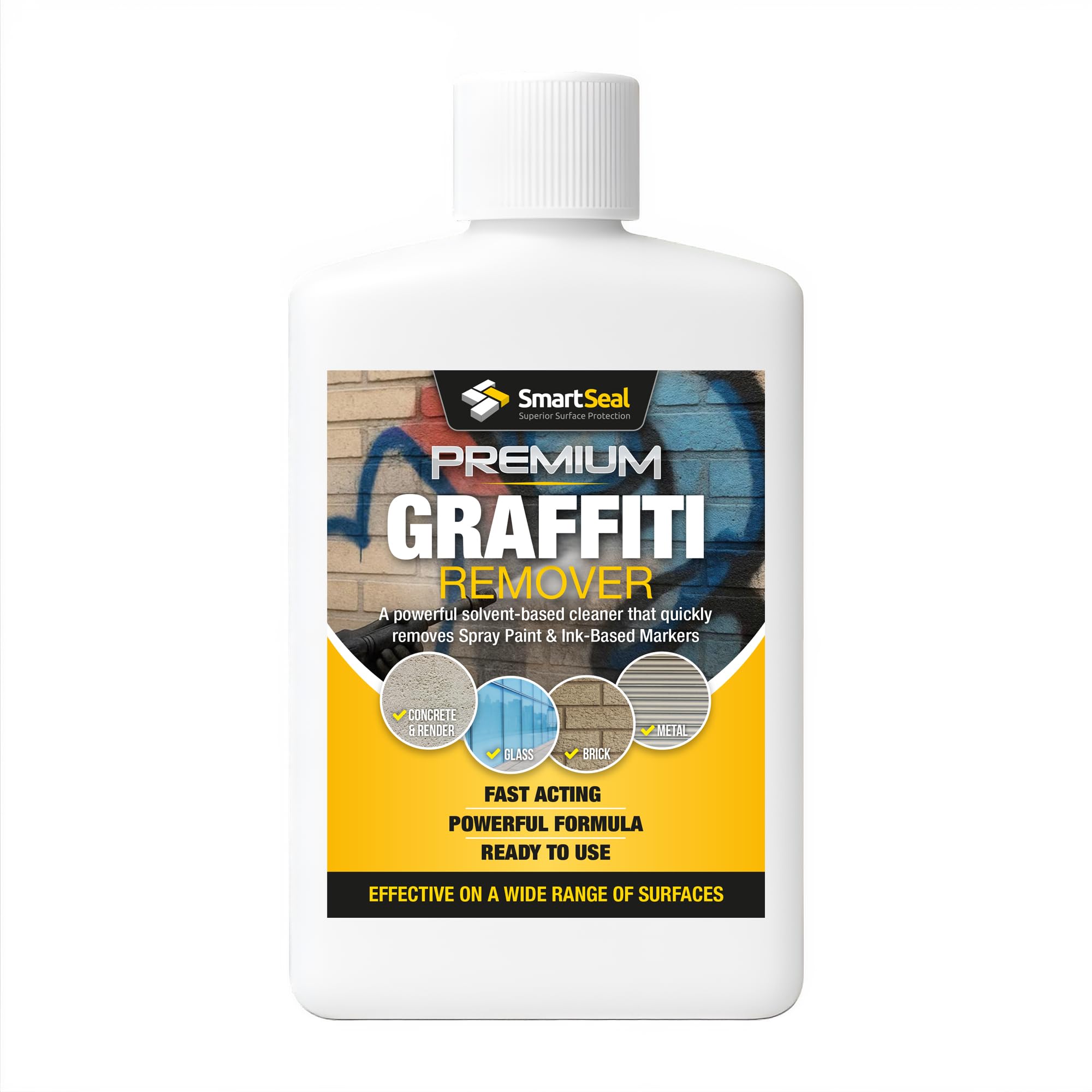 SmartSeal Graffiti Remover - 100ml Sample - Powerful Graffiti Remover & Paint Stripper for Wood, Concrete, Brick, Metal & Plastic. Quickly Removes Spray Paint & Marker Pen Inks. Non-Caustic Formula