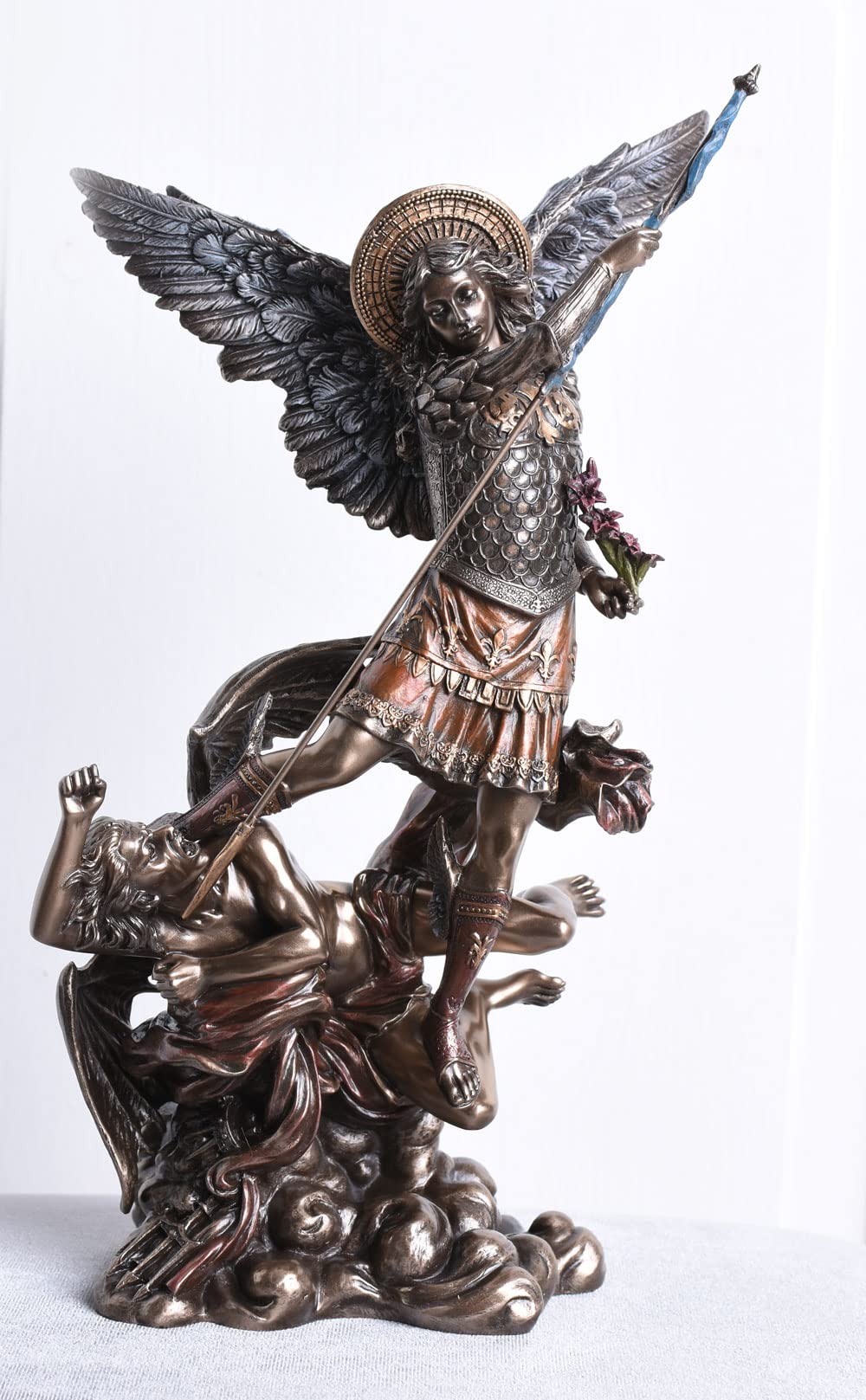 Erzengel Michael kämpft gegen Lucifer Engel Figur WU73529A4 Palazzo Exklusiv