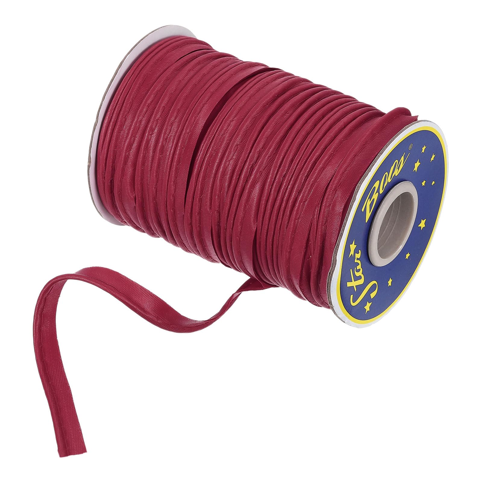 Biais satiné en polyester 40 m pour couture, ruban double pli 1 cm rouge vin loisirs créatifs