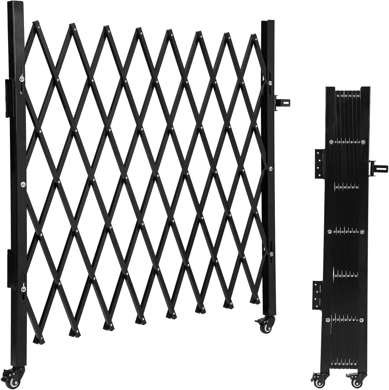 Portable Single Folding Security Gate Door 50"*75", Expandable Steel