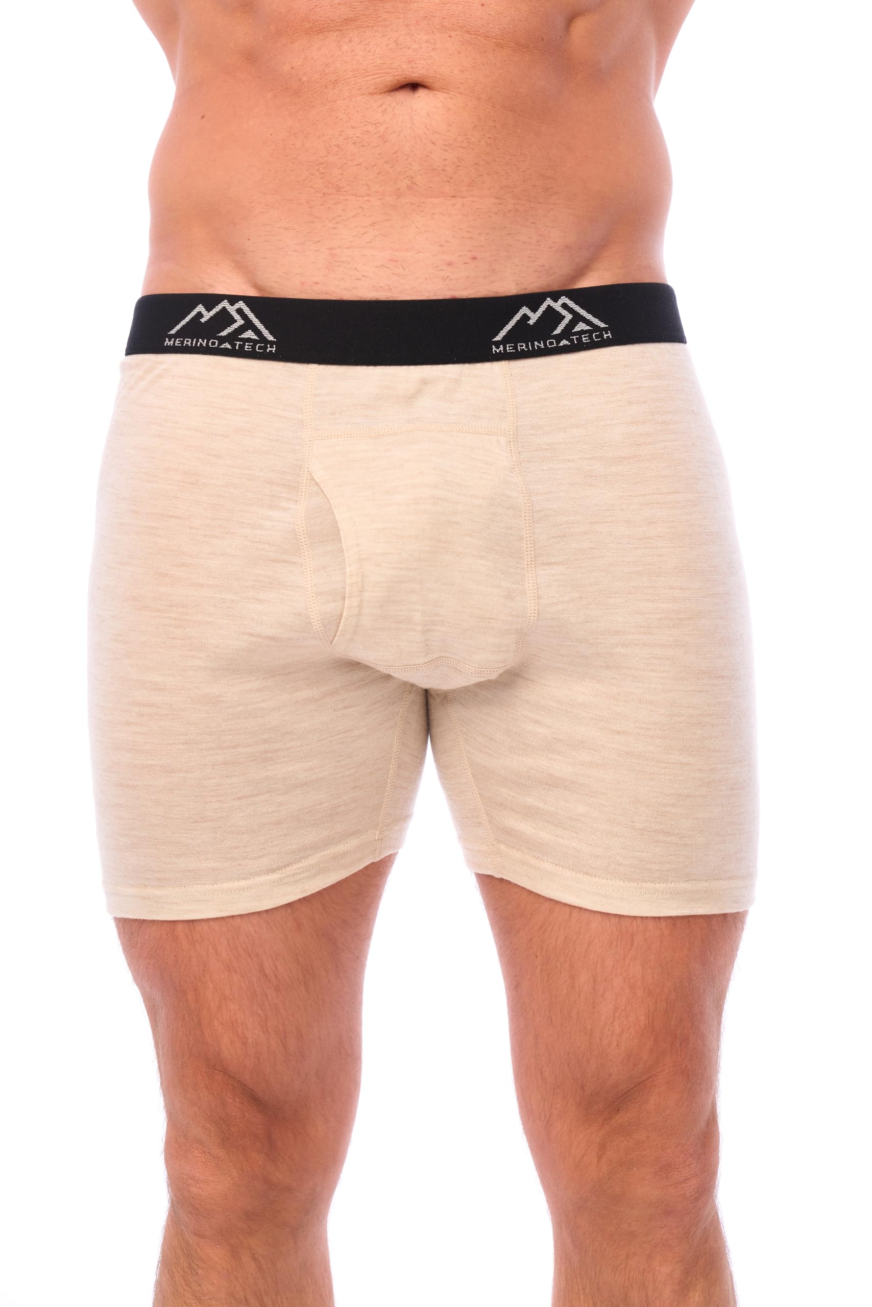 Merino.tech Merino Wool Underwear Mens - 100% Merino Wool Base Layer Boxer Briefs for Men