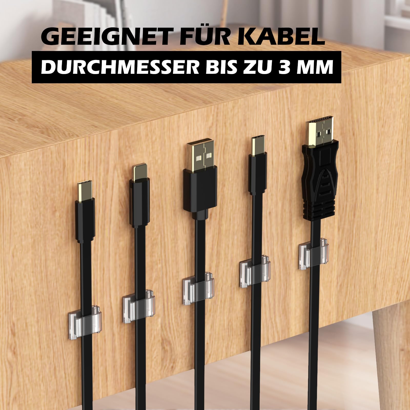 100 PCS Kabel Halter Klemmen Organizer Selbstklebende Drahtklemme