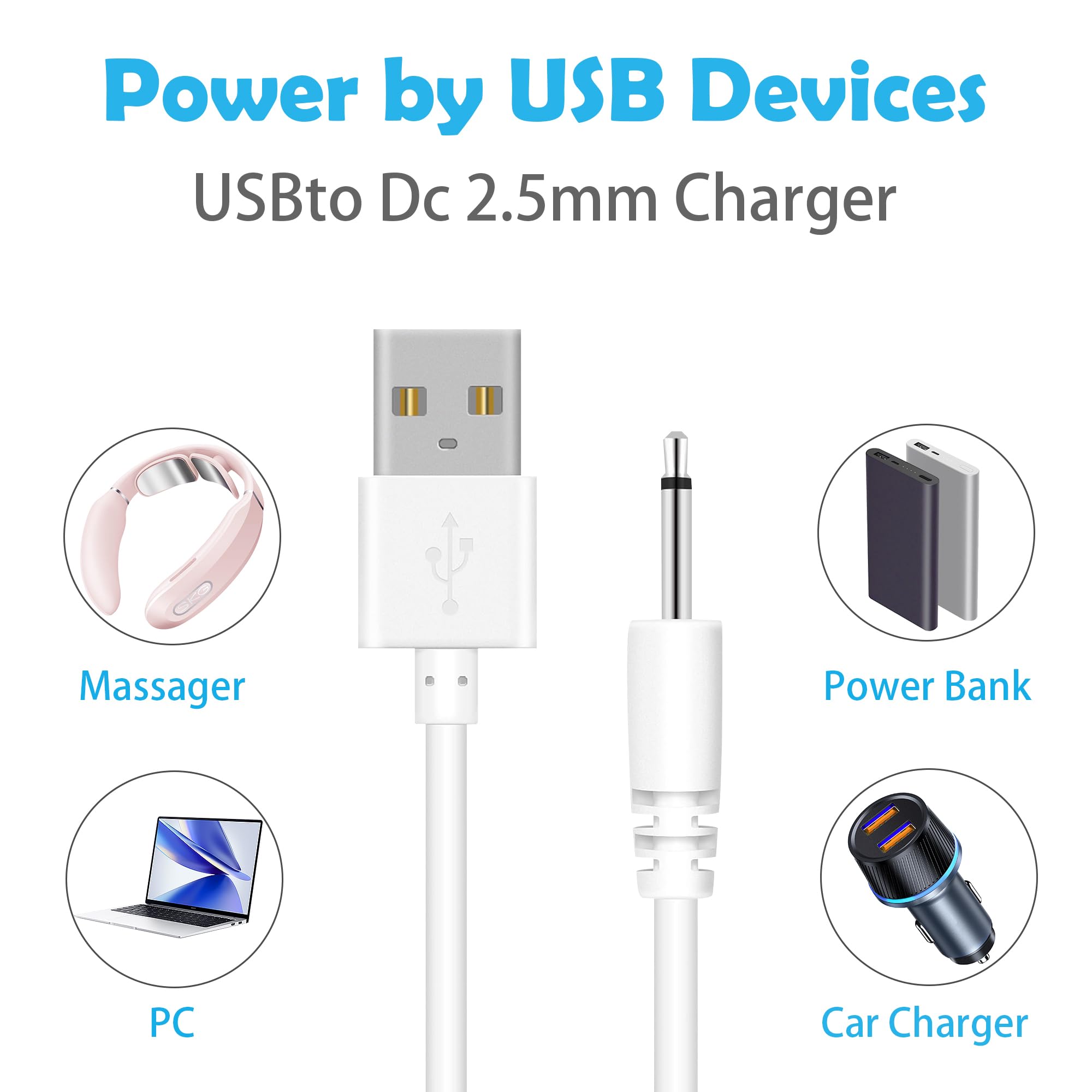Replacement DC Charging Cable | USB Charger Cord - View #4