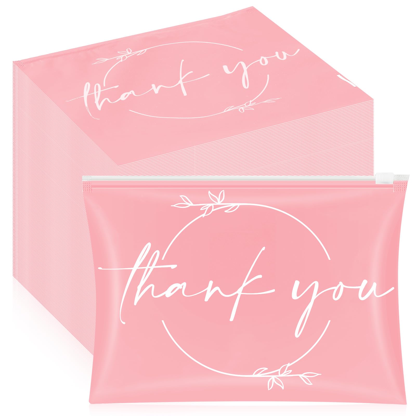 Ireer 100 Pcs Thank You Gift Makeup Bags EVA Clear Cosmetic Bag with Zipper Mini Makeup Thank You Toiletry Cosmetics Bulk Gifts for Women Birthday