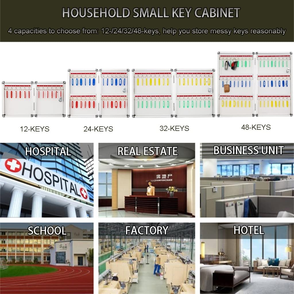Schlüsselschränke, Kleiner, wandmontierter Schlüsselschrank for den Haushalt mit Schloss, Schlüsselkasten, Büro/Autowerkstatt zur Auswahl(24-Keys)