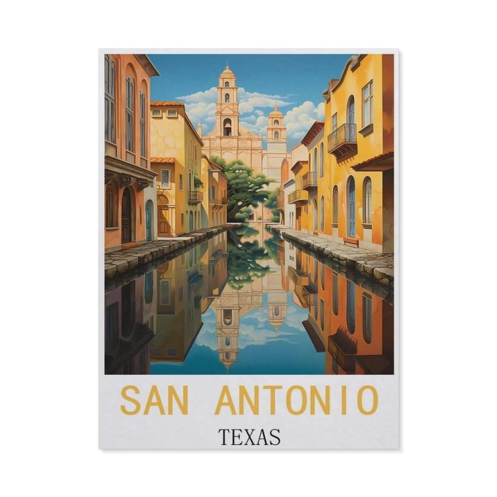 BEAYODKP 5D Diamond Painting Kits，San Antonio Texas,DIY Rhinestone Embroidery Set Paint with Diamond Art by Number Kits Cross Stitch Home Wall Craft Decoration（50 x 60 cm/19.68 x 23.62 inches）-CP20