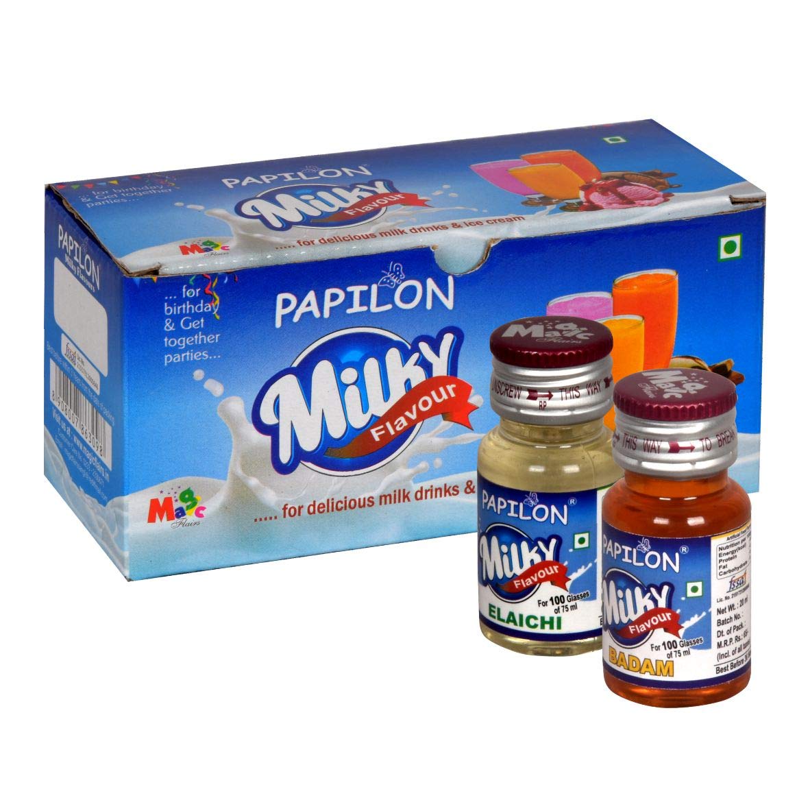 Papilon Food Flavours & Colours Milky Flavours, 5 X 20 ml