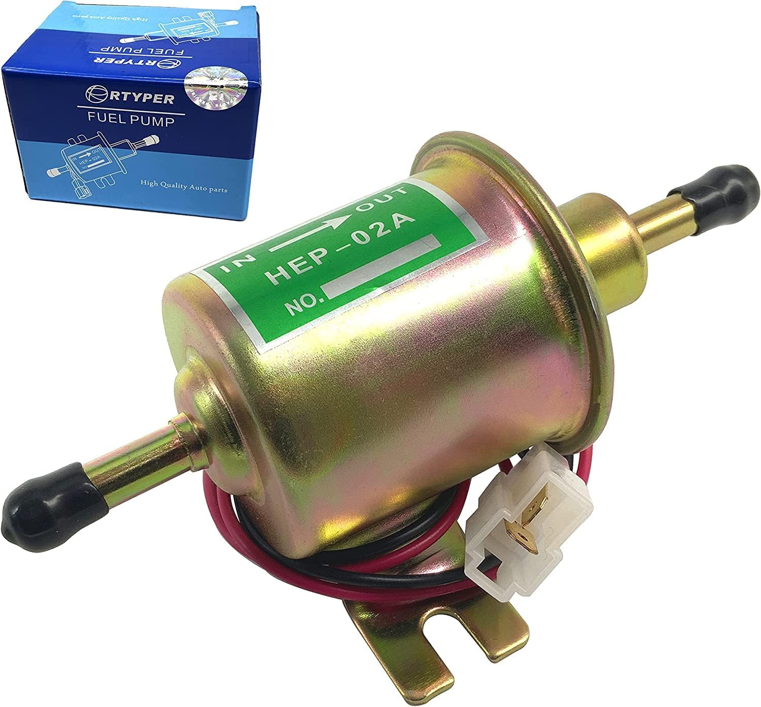 Universal Gas and Diesel Electric Fuel Pump DC 12V (Output Pressure 3-6 PSI) Heavy Duty Inline Fuel Pump Metal Solid Petrol 12 Volts HEP-02A