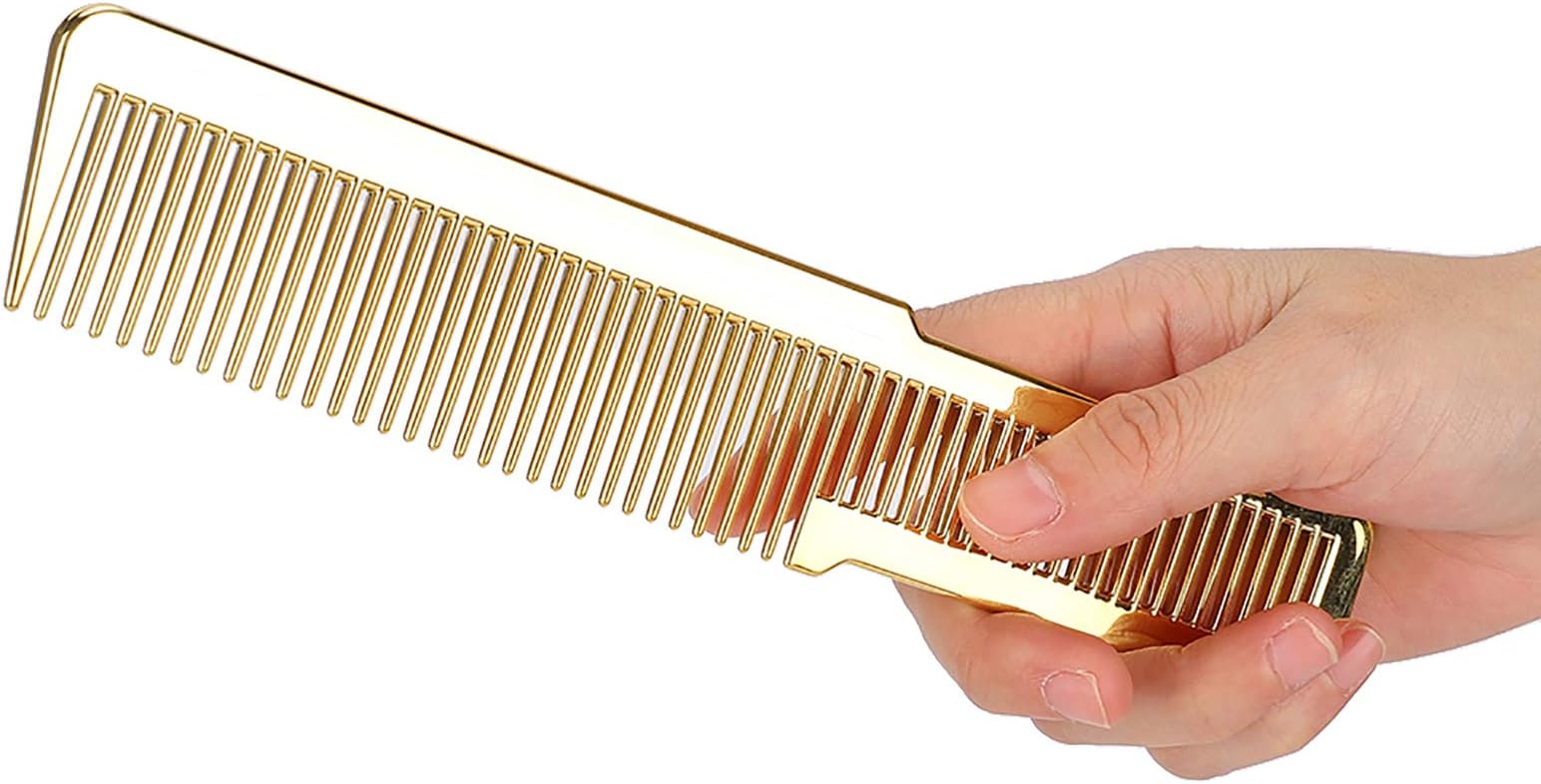 Tmtop Barbers Combs Professional Hair Comb Hairdressing Anti-static Heat Resistant Home Salon Hair Cutting Styling Comb Tool(Gold )