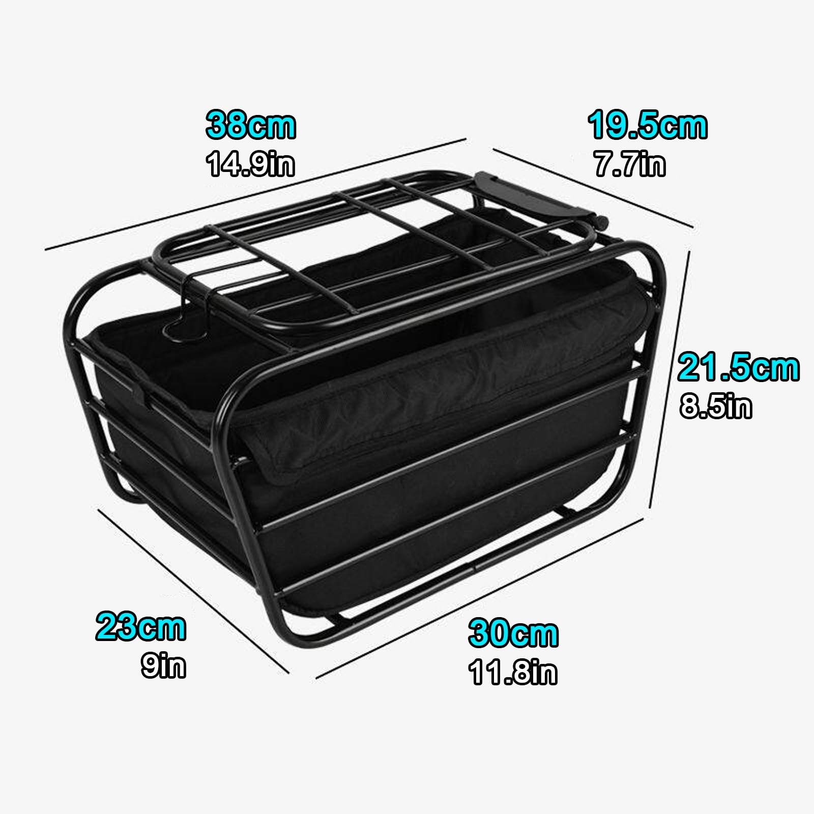 Hundekorb Fahrrad Hinten 10kg Robuste Stahlkonstruktion Topcase füR Roller Geräumiger Innenraum für Tägliche Fahrten Kurze Tiertransporte(30 * 23 * 21.5cm)