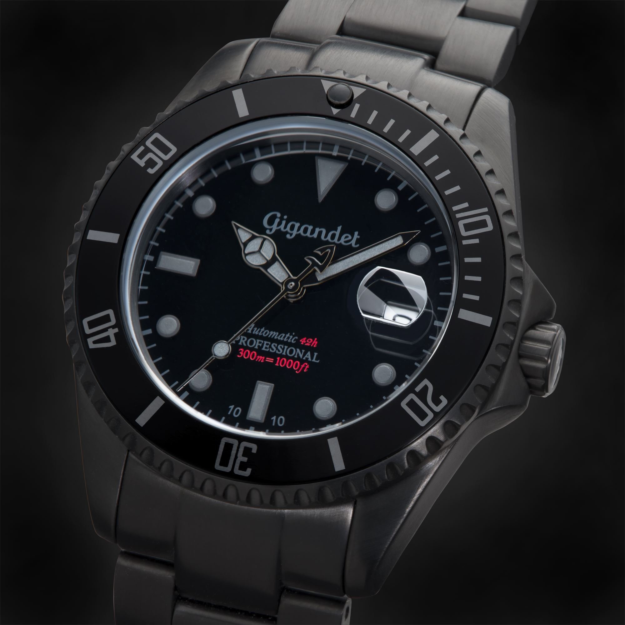 Gigandet Reloj de Hombre Automático Sea Ground Reloj de Buceo Analógico Correa de Acero Negro G2-010