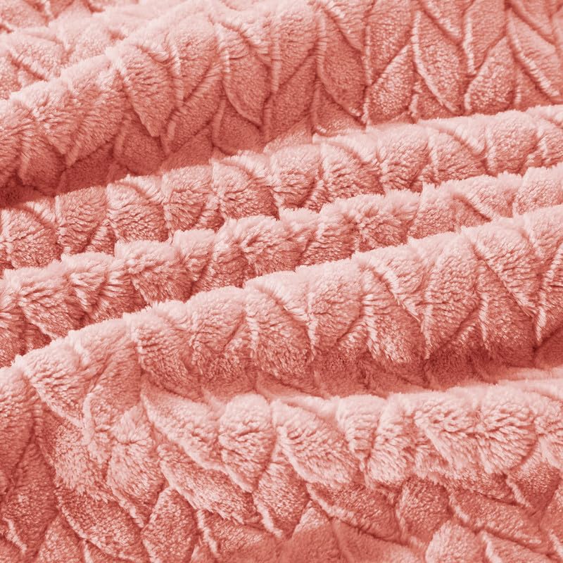 Image of BSB HOME Sherpa Blanket Flannel Blanket - 220 x 240 cm, Soft, Plush, Fluffy, Fuzzy, Warm, Cozy Perfect for Couch, Bed, Sofa, Chair - Reversible Blanket AC Blanket King Size - Pink & White