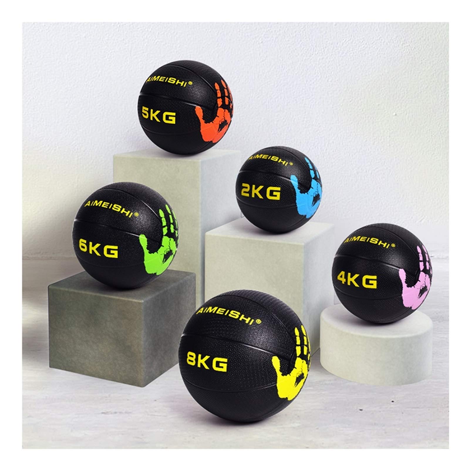 Medizinbälle Gummi Medizinball, Elastischer Fester Ball Für Taillen- Und Bauchtraining, Stabiler Gleichgewichtstraining Fitnessball Schwerkraftball, 2kg, 3kg, 4kg, 5kg, 6kg, 8kg
