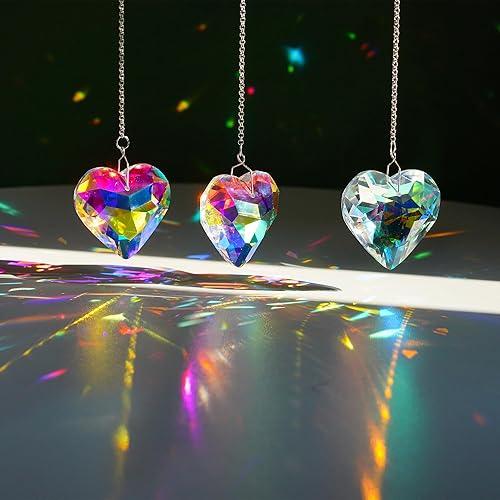 Miniatura 9 de H&D HYALINE & DORA Bola de prisma de cristal transparente con forma de corazón y luna, adorno para decoración de ventana, prismas de cristales