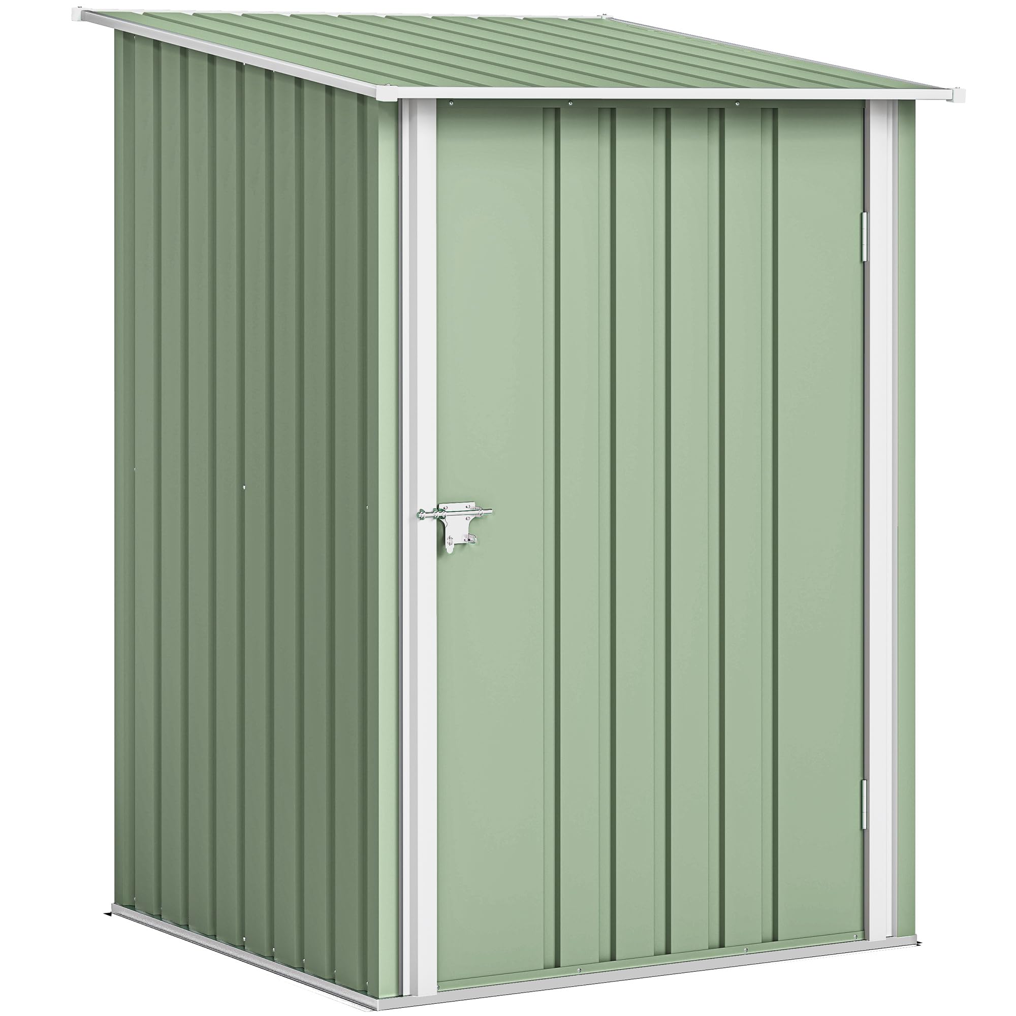 Outsunny Cobertizo de Jardín Exterior 0,92 m² 100x103x160 cm Caseta de Jardín Exterior Metálica con 1 Puerta y Cerradura para Almacenamiento de Herramientas para Patio Terraza Marrón — view 10