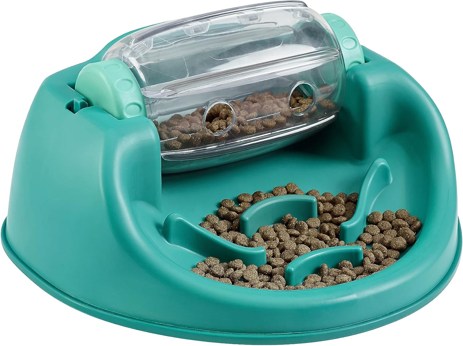 Outward Hound Nina Ottosson Dog Spin N’ Eat Interactive Dog Food Puzzle Slow Feeder, Level 2 Intermediate Dog Enrichment Toy, Green