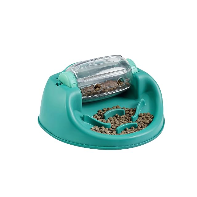 Nina Ottosson por Outward Hound Spin N' Eat Dog Food Puzzle Feeder, Green