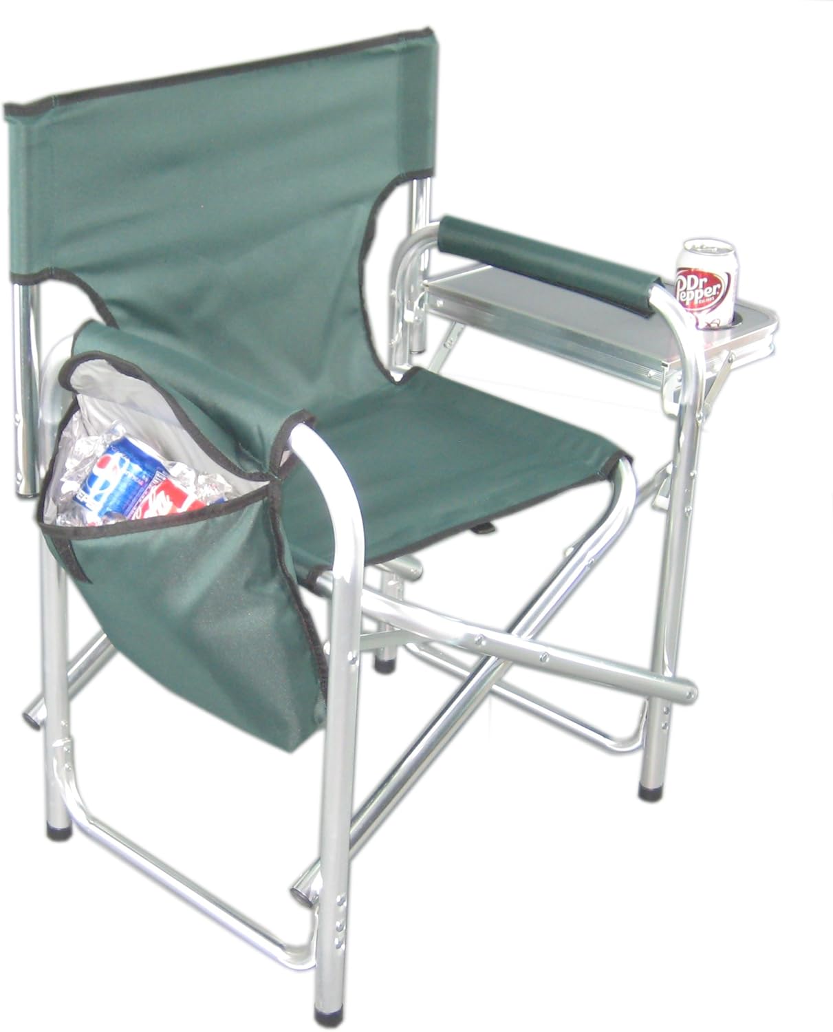 PolarHeat Heated and Cooled Director's Chair with Side Table and Cooler (Forest