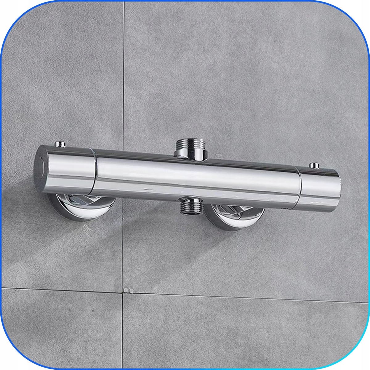 Brausethermostat 38°C Thermostatarmatur Dusche Chrom Messing Wandmontage 150 mm Anschluss für Duschsystem