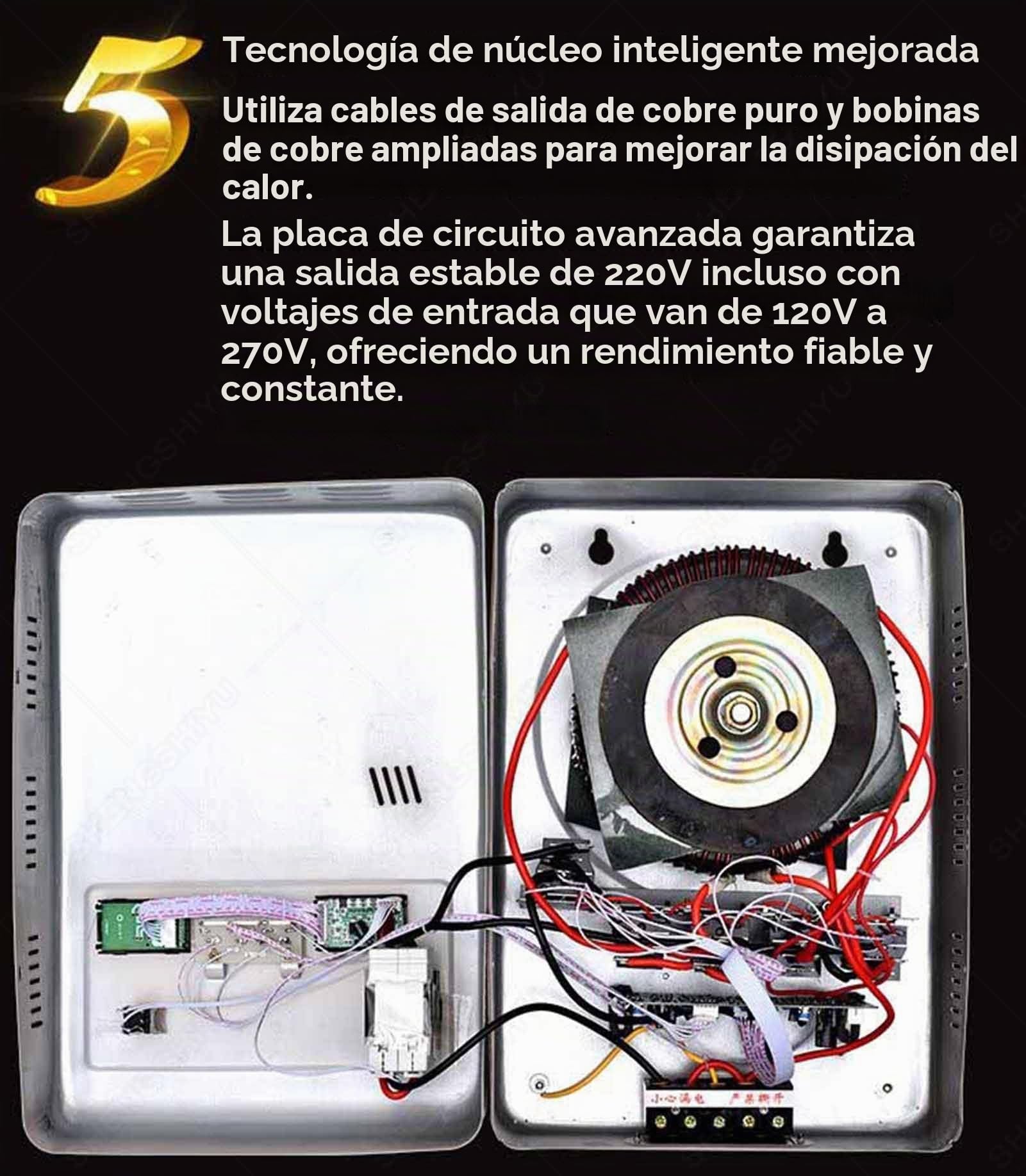Estabilizador Voltaje Ultrabajo 220V,6800W/15000W/30000W,Estabilizador Voltaje Potencia Completamente Automático,Pantalla Voltaje Doble Pantalla Digital 15000W