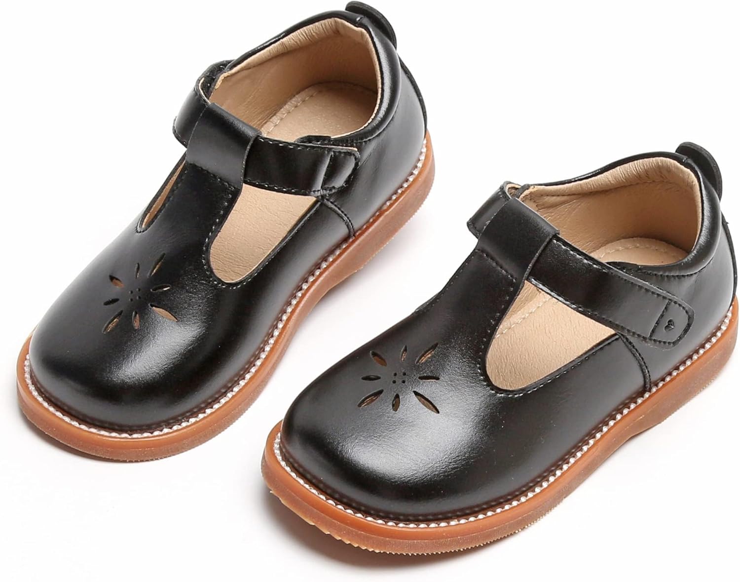 Kolan Todder Little Girls Oxford Shoes Mary Jane T-Strap School Uniform Party Dress Flat Shoes